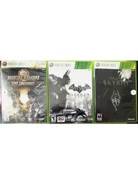 3 Microsoft XBox360 MORTAL COMBAT vs DC UNIVERSE - BATMAN ARKHAM CITY - SKYRIM